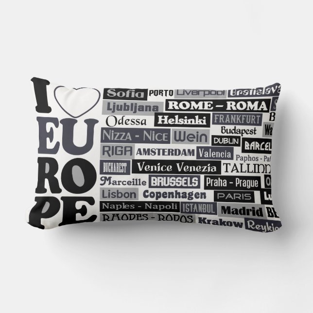 European Traveller throw pillow (Front)