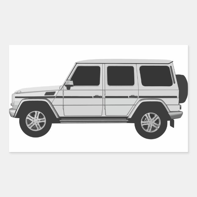 European Truck 4x4 grey Rectangular Sticker (Front)