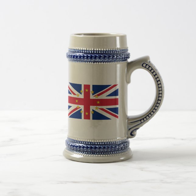 European UK United Kingdom Britain Union Jack Flag Beer Stein (Right)