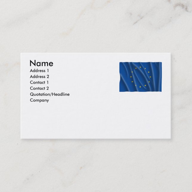 EUROPEAN UNION BUSINESS CARD (Front)