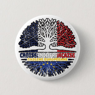 European Union EU Europe French France Tree Roots 6 Cm Round Badge