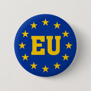 European Union, EU Flag 6 Cm Round Badge
