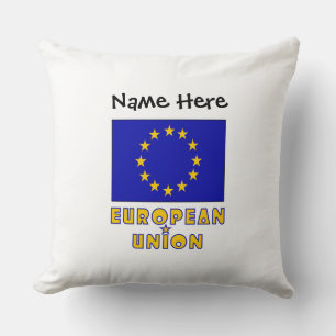 European Union EU Flag Black Personalisation Cushion