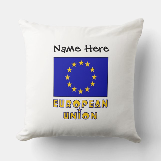 European Union EU Flag Black Personalisation  Cushion (Front)