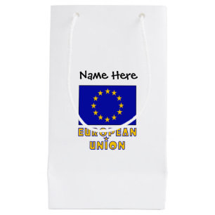 European Union EU Flag Black Personalisation Small Gift Bag