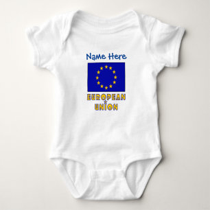 European Union EU Flag Blue Personalised  Baby Bodysuit