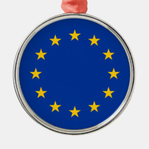 European Union Flag (EU) (Europe) Metal Tree Decoration