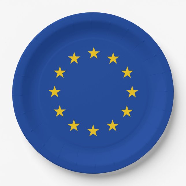 European Union Flag (EU) (Europe) Paper Plate (Front)