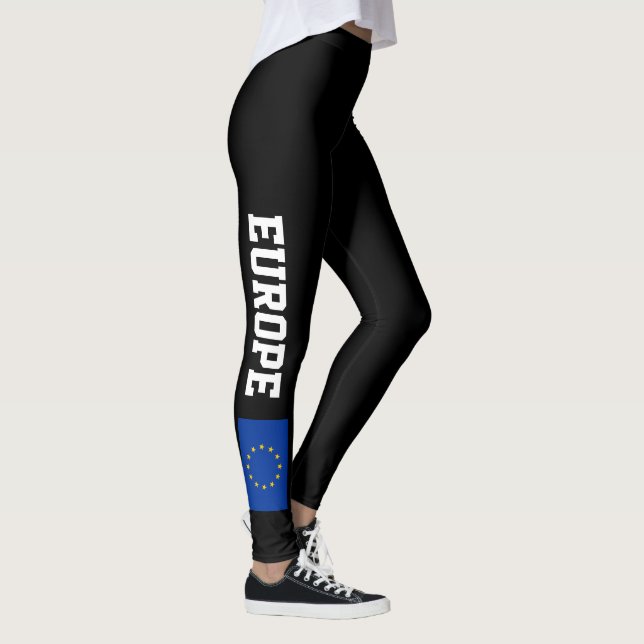European Union flag leggings for sports fitness (Right)