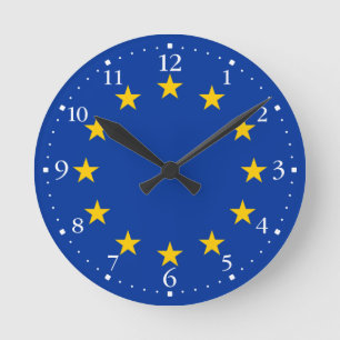 European Union Flag Round Clock