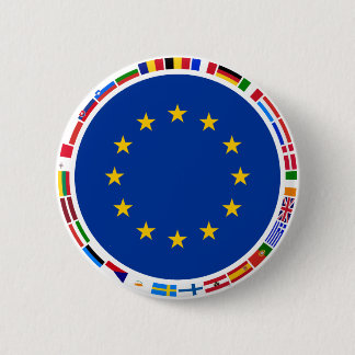 European Union Flags 6 Cm Round Badge