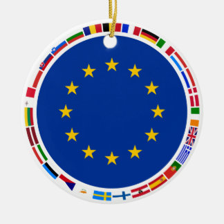 European Union Flags Ceramic Tree Decoration