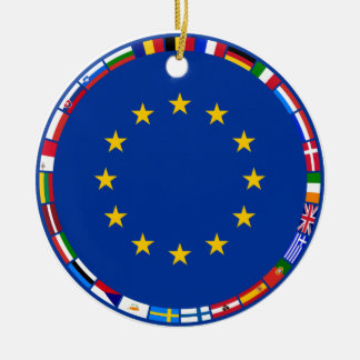 European Union Flags Ceramic Tree Decoration