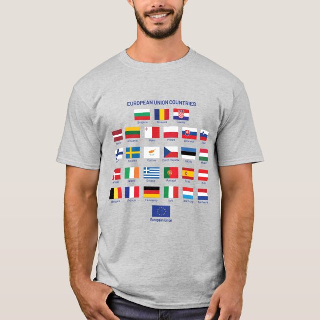 European Union Flags EU Countries T-Shirt (Front)