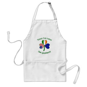 European Union Irish American Flags Shamrock Name Standard Apron