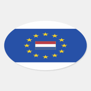 European Union Netherlands Oval Sticker