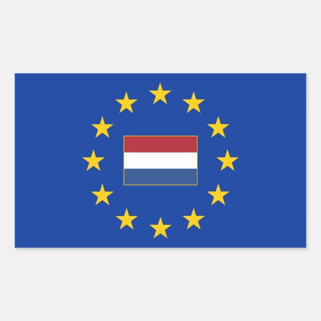 European Union Netherlands Rectangle Sticker (Front)