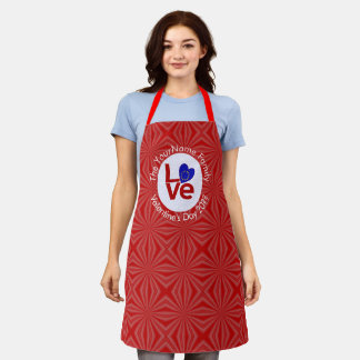 European Union Red LOVE Flag Personalised Apron