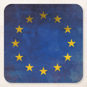 European Union Square Paper Coaster