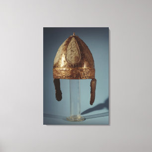 European war combat helmet, c.500 canvas print