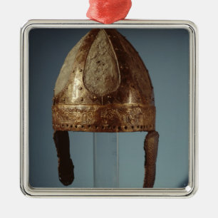European war combat helmet, c.500 metal tree decoration
