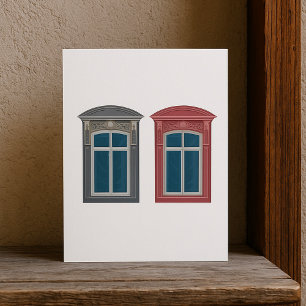 European Window Ornate Architectural Art Invitation