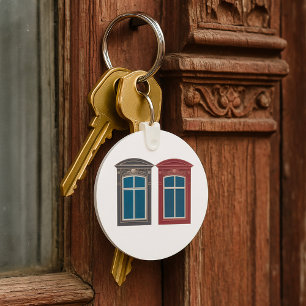 European Window Ornate Architectural Art Key Ring
