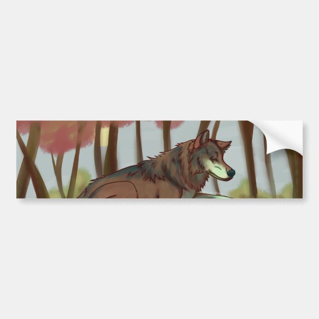 European Wolf Bumper Sticker (Front)