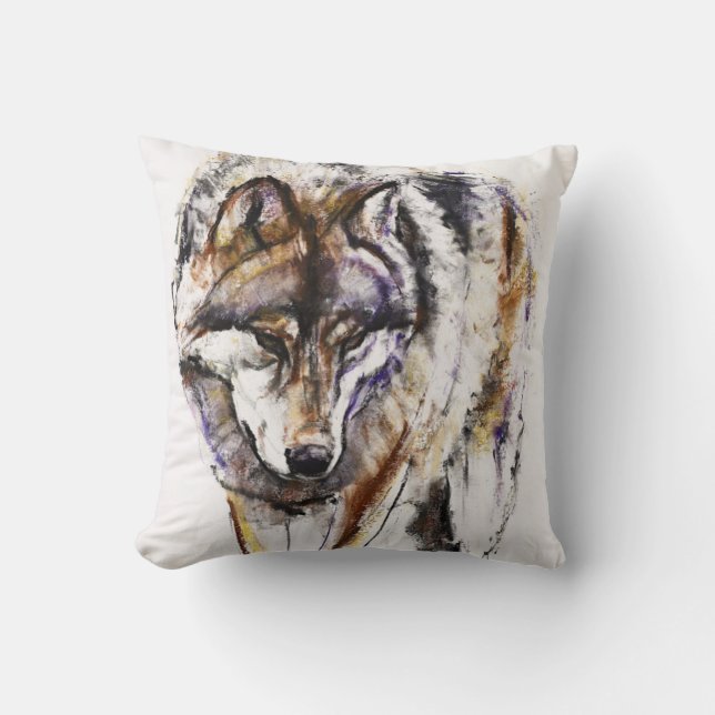 European Wolf Cushion (Front)