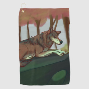 European Wolf Golf Towel