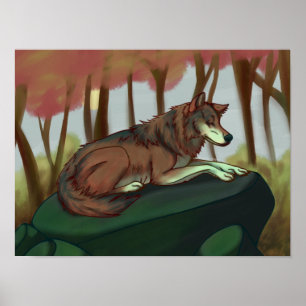 European Wolf Poster