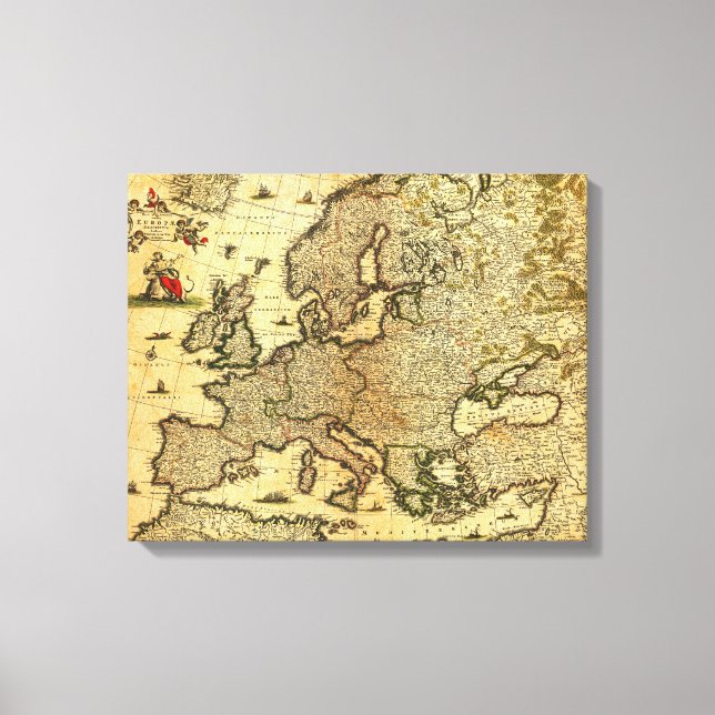 EuropePanoramic MapEurope 3 Canvas Print (Front)