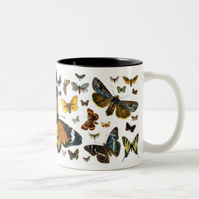 Europe's Best-Known Butterflies and Moths Collage Two-Tone Coffee Mug (Right)