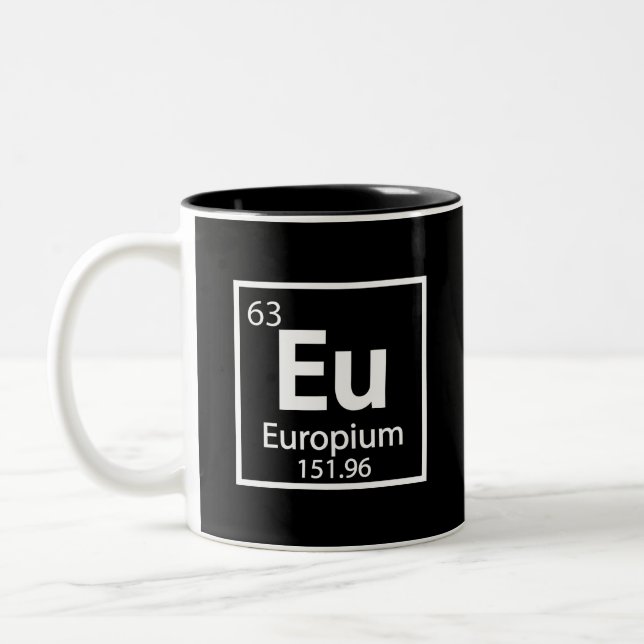 Europium - Europe Science Periodic Table design Two-Tone Coffee Mug (Left)
