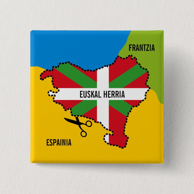 Euskal Herria: Ikurriña eta euskal independentzia, 15 Cm Square Badge (Front)