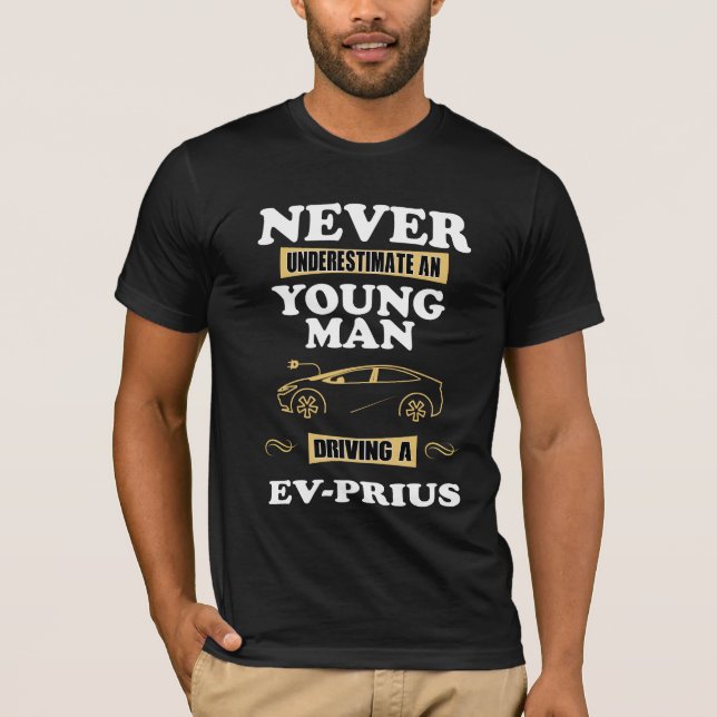 EV - PRIUS Car T-Shirt Humour (Front)