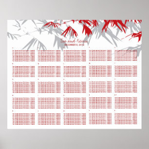Eva Bamboo Leaves Chinese Wedding Seating Chart