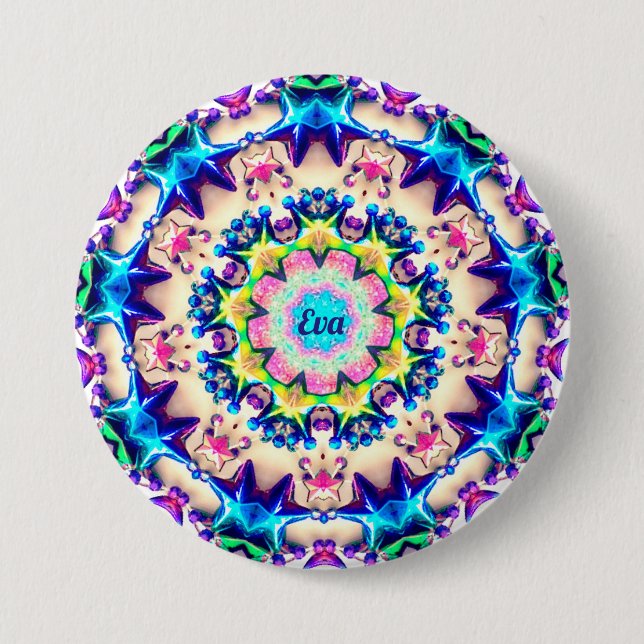 EVA~ Birthday Star Pattern Personalized ~ 7.5 Cm Round Badge (Front)