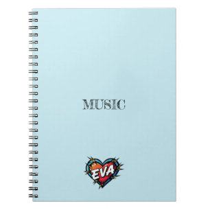 Eva Heart Blue Notebook