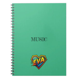 Eva Heart Green Notebook