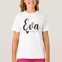 Eva Name Meaning Minimal Modern Script Black White