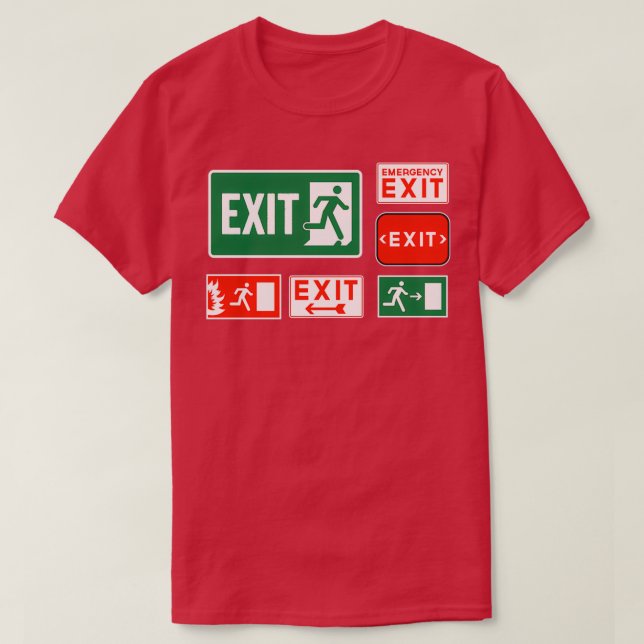 Evacuation Day Exit Sign  T-Shirt (Design Front)