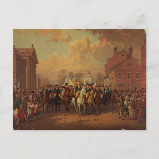 Evacuation Day Washington's Entry New York City Postcard (Front)