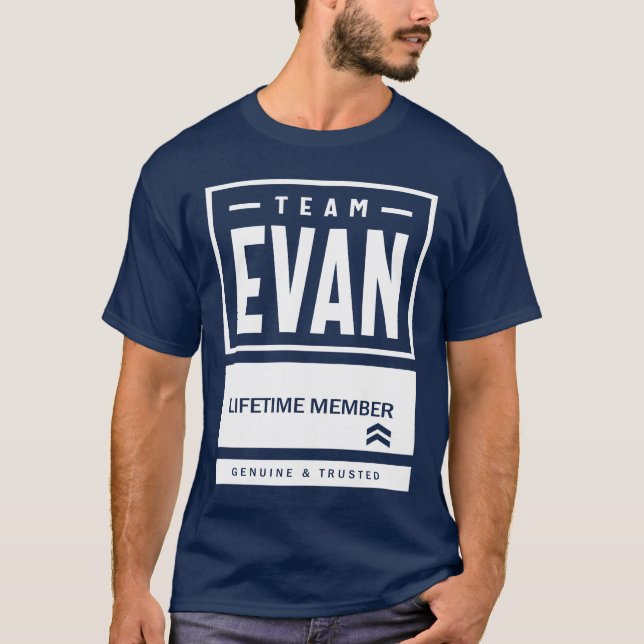 Evan Personalised Name Birthday Gift T-Shirt (Front)