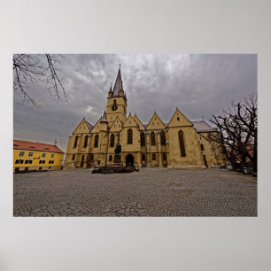 Evangelical Cathedral Mediaeval Church Sibiu Roman Poster