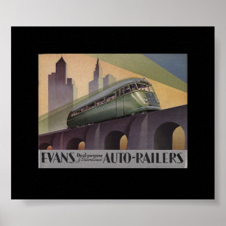 Evans Auto Railers 1930's Poster