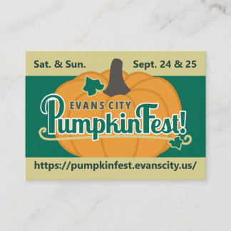 Evans City PumpkinFest 2022 Business Card