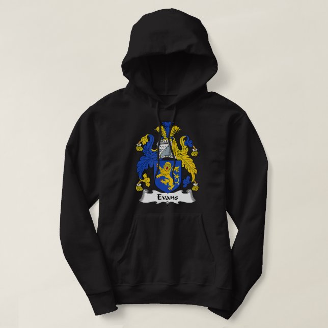 Evans Coat of Arms  Family Crest  Hoodie (Design Front)