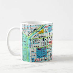 EVANSTON, IL Vintage Map Coffee Mug