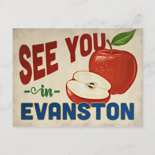 Evanston Illinois Apple - Vintage Travel Postcard
